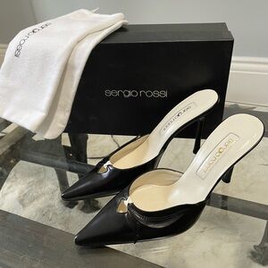 Vintage Black Sergio Rossi Pump New In Box Size 36 1/2